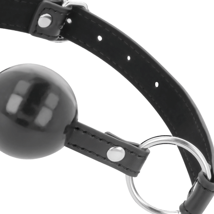Comprar DARKNESS Mordaza Bola Negra – Diseño Ajustable Con Correas De Cuero Elegantes-Noxtic