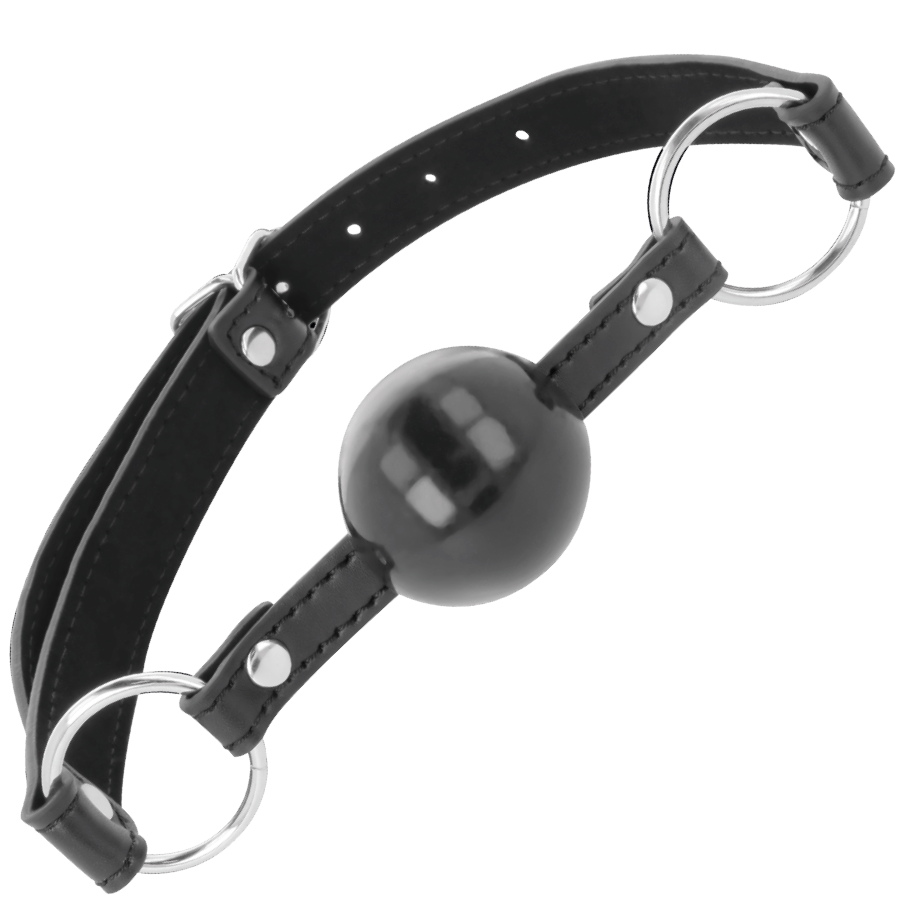 Comprar DARKNESS Mordaza Bola Negra – Diseño Ajustable Con Correas De Cuero Elegantes-Noxtic