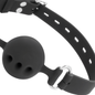 Comprar DARKNESS Mordaza Transpirable Silicona Negra – Diseño Ajustable Con Correas De Cuero Elegantes-Noxtic