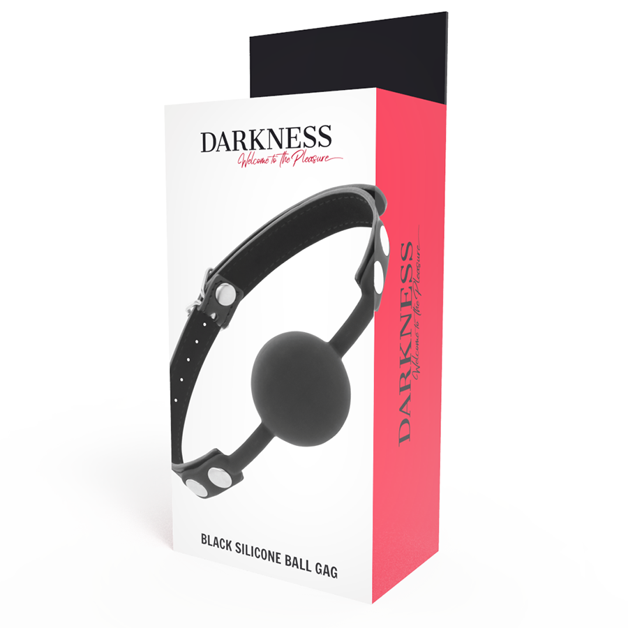 Comprar DARKNESS Mordaza Silicona Negra – Diseño Ajustable Con Correstrapas De Cuero Elegantes-Noxtic