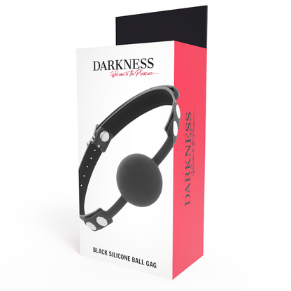 Comprar DARKNESS Mordaza Silicona Negra – Diseño Ajustable Con Correstrapas De Cuero Elegantes-Noxtic