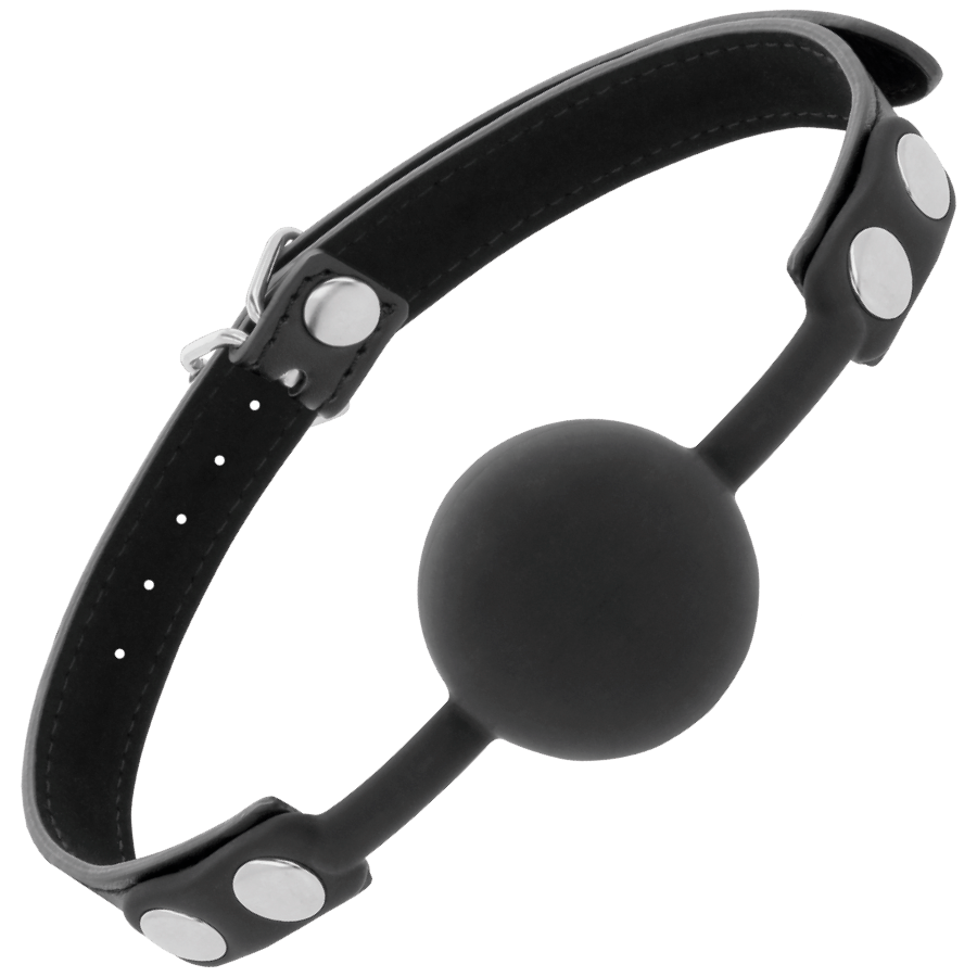 Comprar DARKNESS Mordaza Silicona Negra – Diseño Ajustable Con Correstrapas De Cuero Elegantes-Noxtic