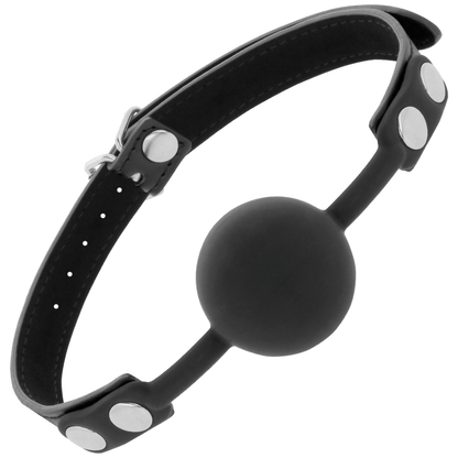 Comprar DARKNESS Mordaza Silicona Negra – Diseño Ajustable Con Correstrapas De Cuero Elegantes-Noxtic