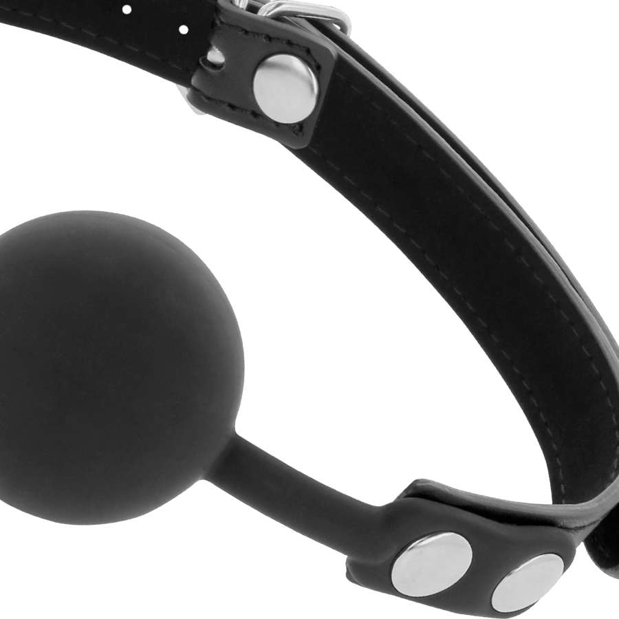 Comprar DARKNESS Mordaza Silicona Negra – Diseño Ajustable Con Correstrapas De Cuero Elegantes-Noxtic