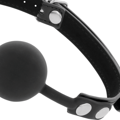 Comprar DARKNESS Mordaza Silicona Negra – Diseño Ajustable Con Correstrapas De Cuero Elegantes-Noxtic