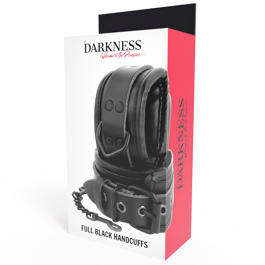 DARKNESS Esposas Ajustables De Piel Sintética Negra – Diseño Elegante Con Ajuste Personalizado Para Comodidad