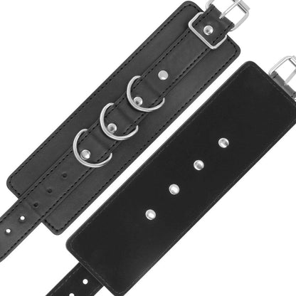 Comprar DARKNESS Esposas de Cuero Ajustables Negras – Diseño Elegante Para Experiencias Inolvidables-Noxtic
