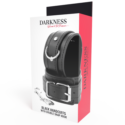 DARKNESS Esposas Ajustables Negras – Diseño Elegante Con Doble Cinta Refuerzo