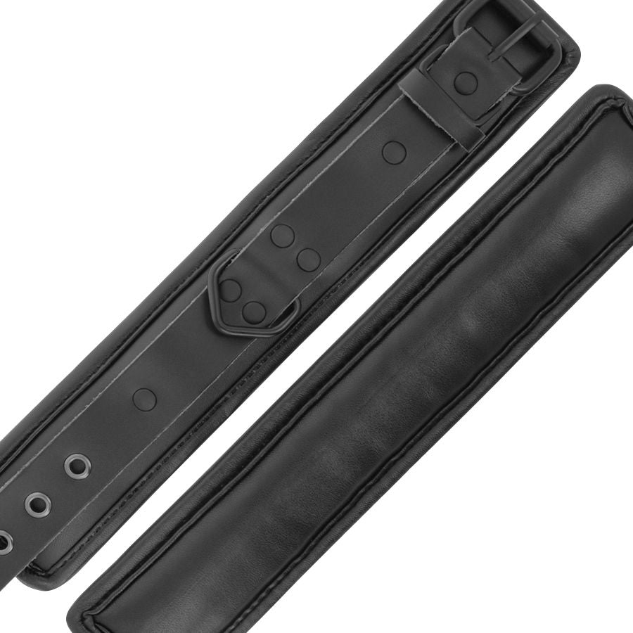 Manette e collare in pelle nera DARKNESS – Design elegante per esplorare il tuo piacere con sicurezza