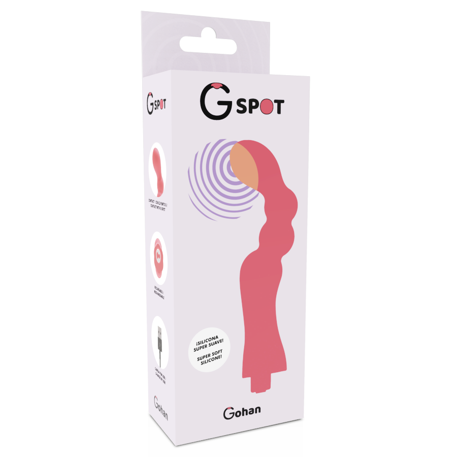 G-SPOT Gohan Vibrador Punto G Light Red – Vibrador Recargable De Silicona Médica Para Estimulación Sensible