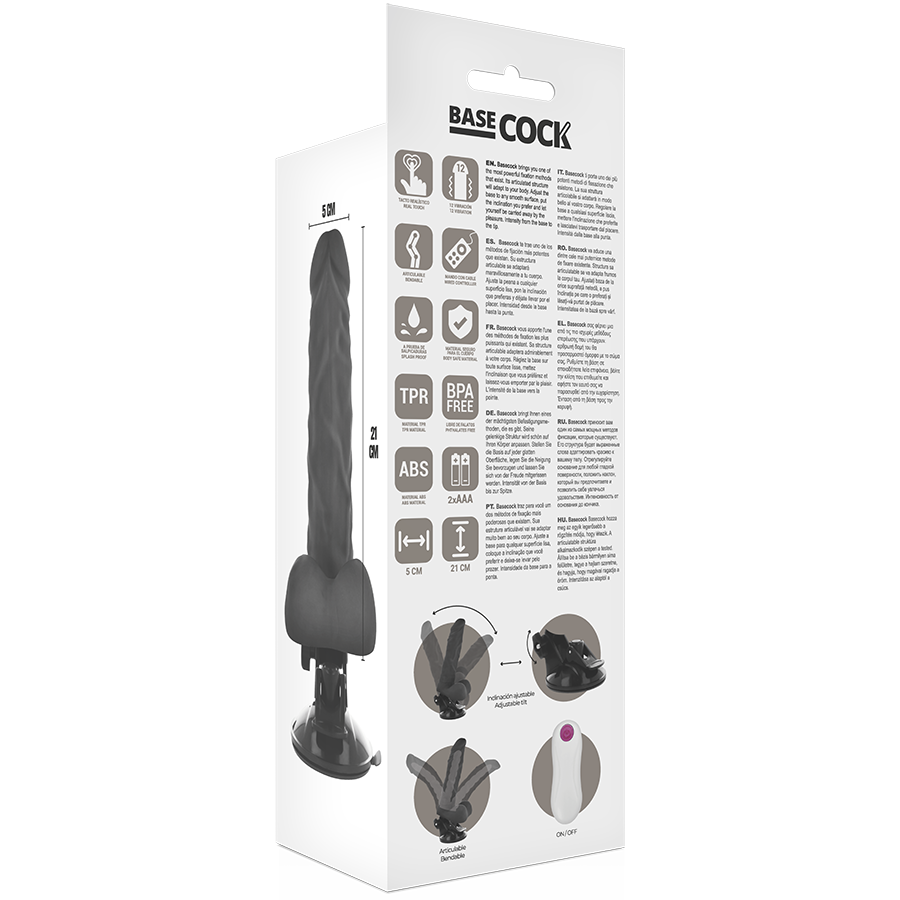 Basecock Vibrador Realista Articulable Con Control Remoto – Diseño Versátil Para Placer Personalizado