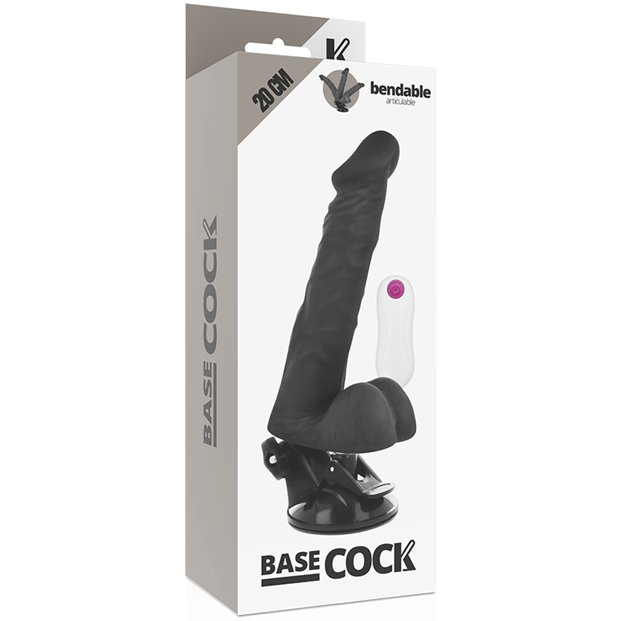 BASECOCK - ARTICULABLE REALISTIC VIBRATOR NATURAL REMOTE CONTROL 20 CM -OR- 4.5 CM