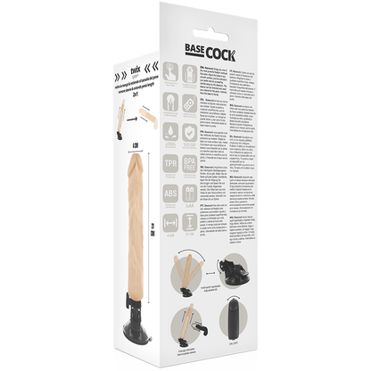 BASECOCK - REALISTIC VIBRATOR NATURAL REMOTE CONTROL 21 CM -O- 4 CM