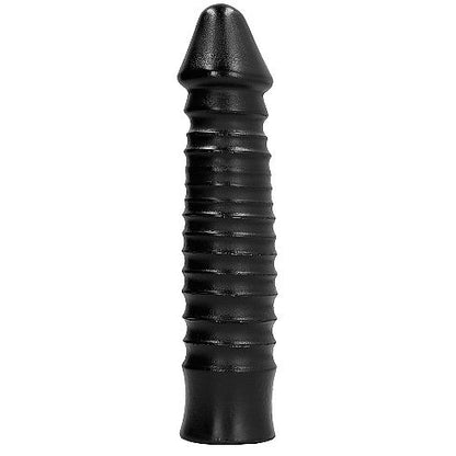 All Black Dildo 26 Cm – Diseño Ergonómico Con Textura Estriada Para Mayor Placer