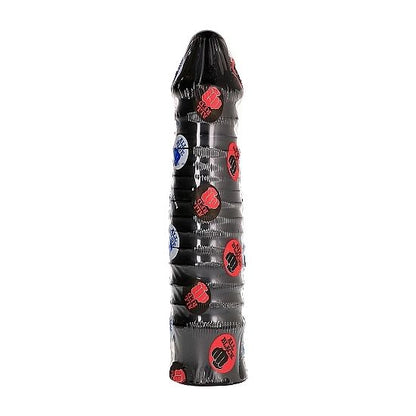 All Black Dildo 26 Cm – Diseño Ergonómico Con Textura Estriada Para Mayor Placer