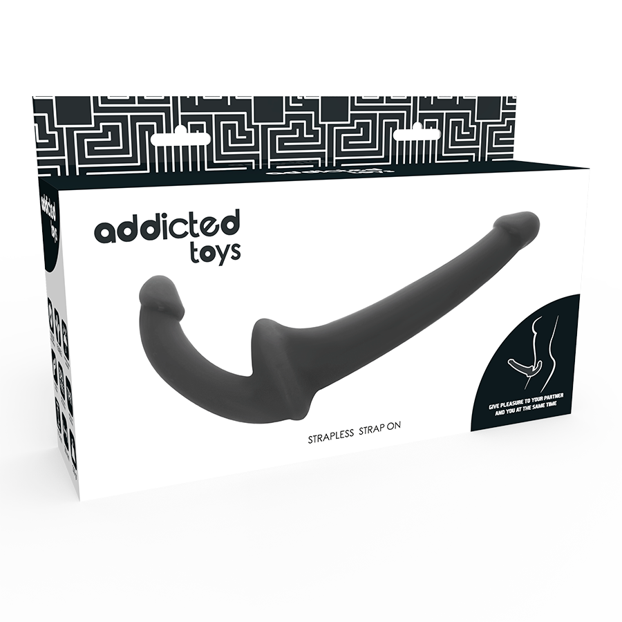 ADDICTED TOYS - BLACK HARNESSLESS DILDO