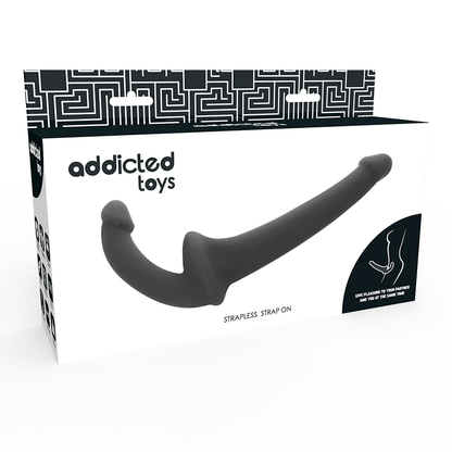 ADDICTED TOYS - BLACK HARNESSLESS DILDO