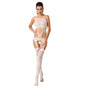 Comprar PASSION Woman BS047 Bodystocking Blanco Talla Única – Diseño Elegante Para Libertad Sensorial-Noxtic