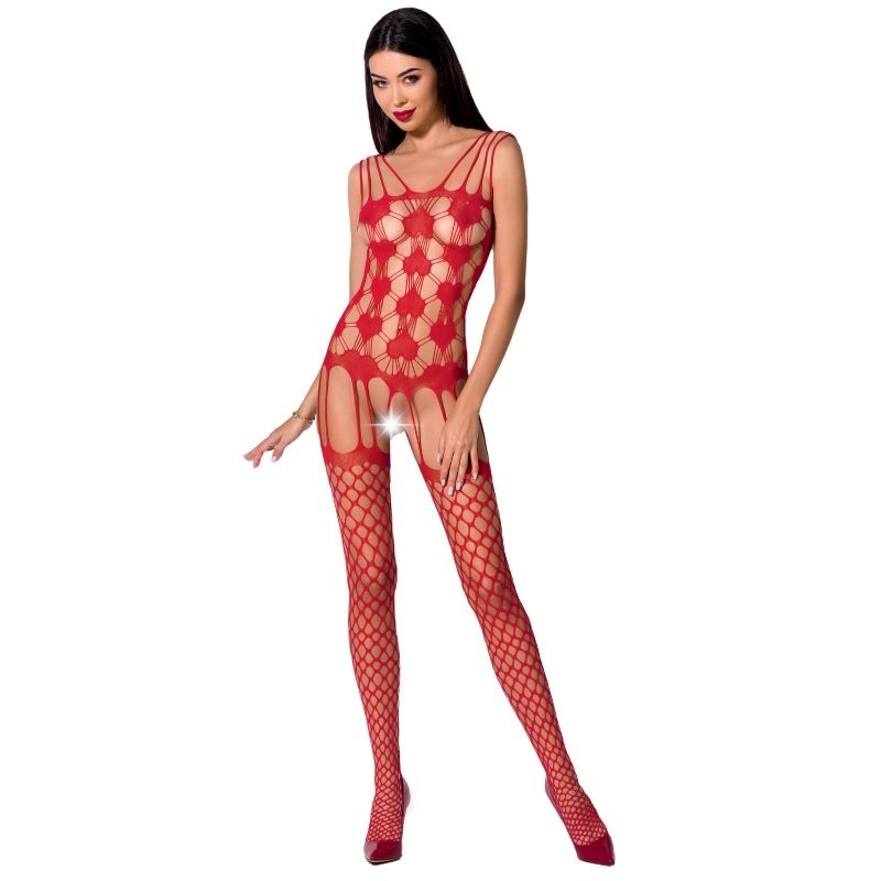 Comprar PASSION Woman BS067 Bodystocking Rojo Talla Única – Diseño Atractivo Para Realzar La Figura-Noxtic
