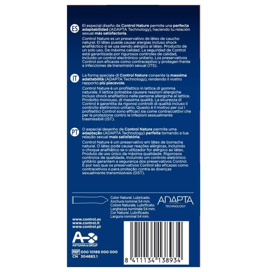 Preservativi CONTROL Adapta Nature 24 pezzi – Lattice naturale per il massimo comfort e sicurezza