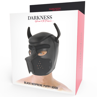 Maschera per cani in neoprene DARKNESS con muso rimovibile L – Design innovativo per giochi di ruolo creativi