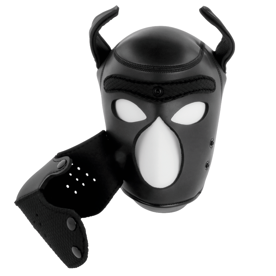 Maschera per cani in neoprene DARKNESS con muso rimovibile L – Design innovativo per giochi di ruolo creativi