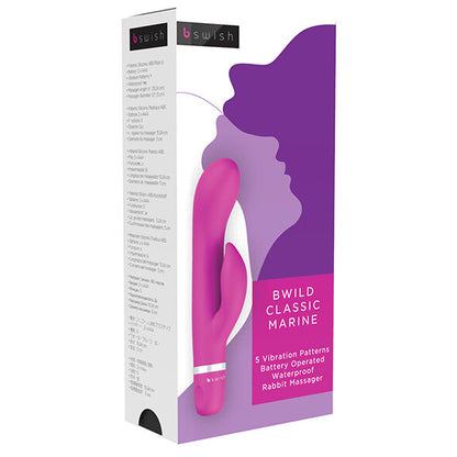 B SWISH Bwild Classic Marine Rabbit Vibrator Cerise – Vibrador De Silicona Médica Con Diseño Ergonómico