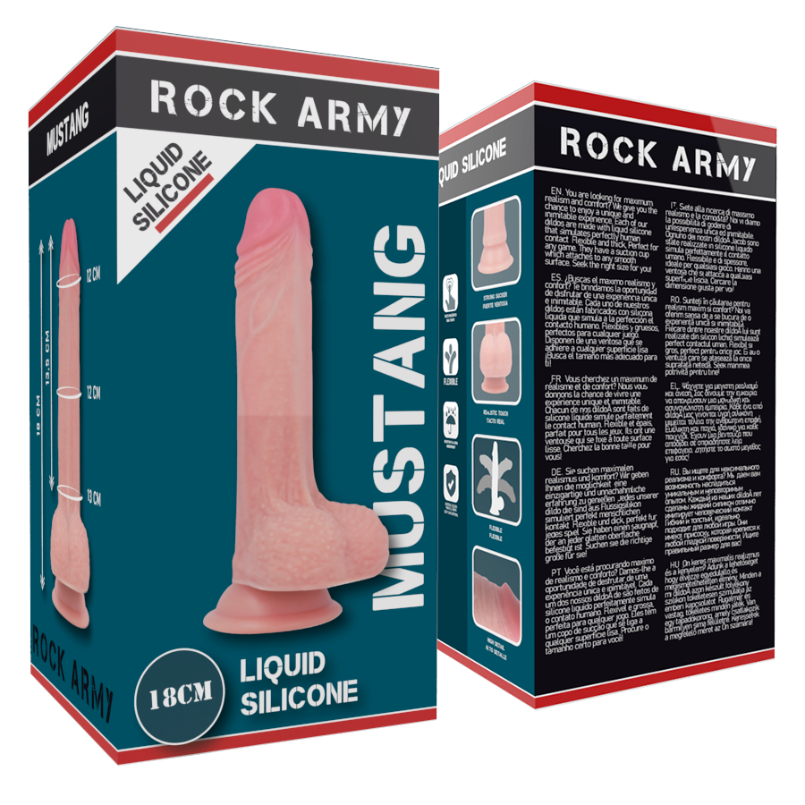 Dildo realistico ROCKARMY Mustang – Silicone medico per un piacere affidabile e sensazionale