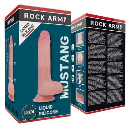 Dildo realistico ROCKARMY Mustang – Silicone medico per un piacere affidabile e sensazionale