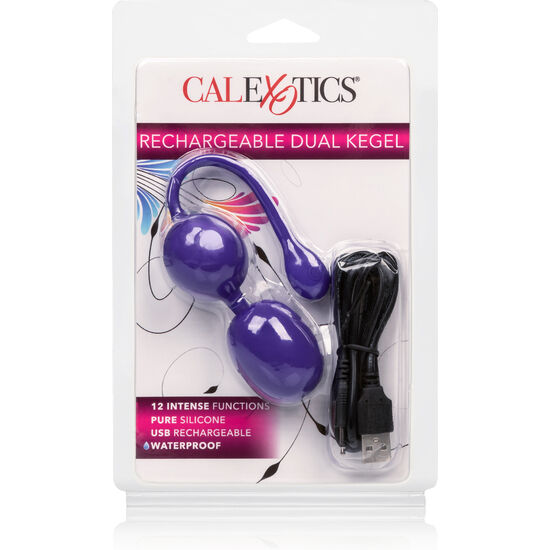 CALEXOTICS Bolas Dual Kegel Recargables Lila – Silicona Hipoalergénica Con Carga Rápida Y Resistente Al Agua