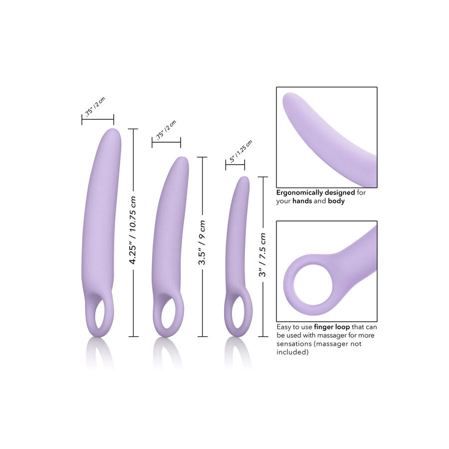 CALEXOTICS Alena Set di 3 dilatatori vaginali in silicone – Progressivi per il comfort e il benessere pelvico