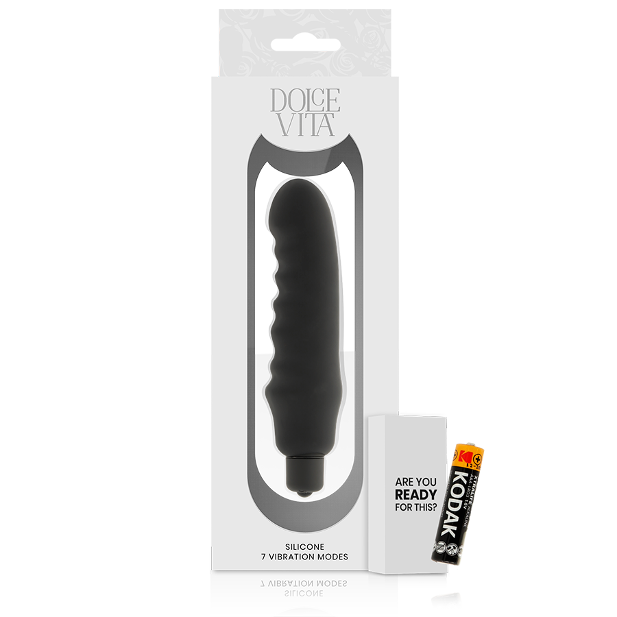 Vibratore in silicone DOLCE VITA Genius Nero – Design elegante con silicone medico per un piacere sofisticato