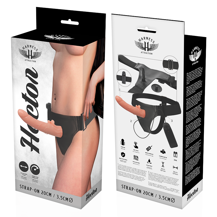 HARNESS ATTRACTION - ARNÉS VIBRADOR HECTOR 20 CM -O- 3.5 CM-HARNESS ATTRACTION-Noxtic
