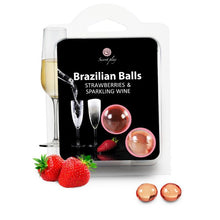 SECRETPLAY Set di 2 palline brasiliane alla fragola con Cava – Lubrificante idratante per piacevoli massaggi