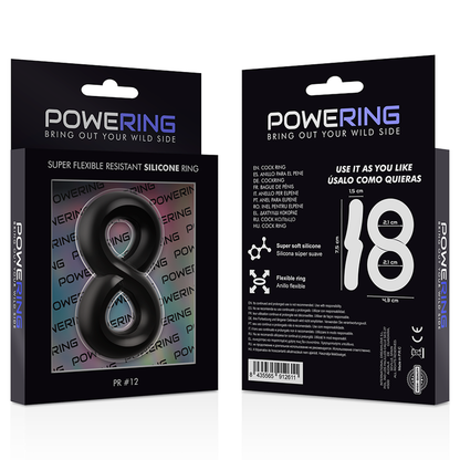 Comprar Powering Anillo Flexible PR12 Negro – Diseño Resistente Para Placer Intenso-Noxtic