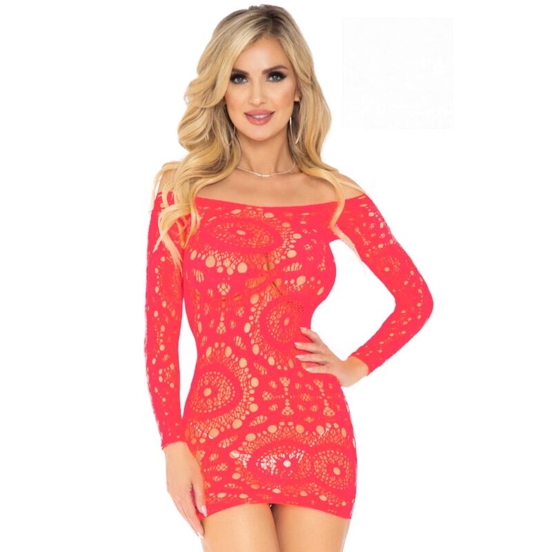Comprar LEG AVENUE Mini Vestido De Encajes Rojo Talla Única – Elegancia Y Comodidad Para Momentos Especiales-Noxtic