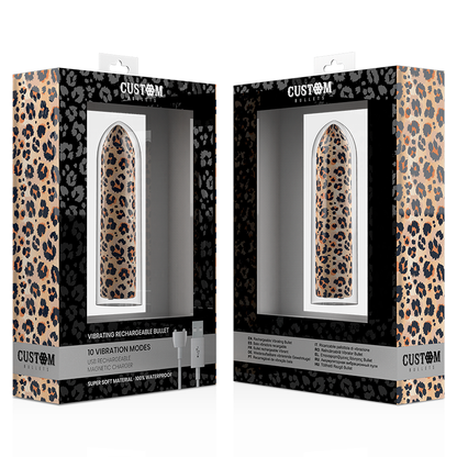 Custom Bullets Bala Recargable Leopard – 10 Intensidades Para Experiencias Únicas De Placer