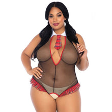 Comprar LEG AVENUE Teddy Colegiala Talla Plus – Body De Rejilla Con Diseño Seductor Para Comodidad Elegante-Noxtic