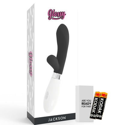 GLOSSY Jackson Rabbit Nero – Massaggiatore ergonomico con motore potente per un piacere intenso