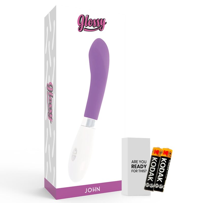 Vibratore GLOSSY John Purple – Vibratore dal design ergonomico curvo per il piacere intimo