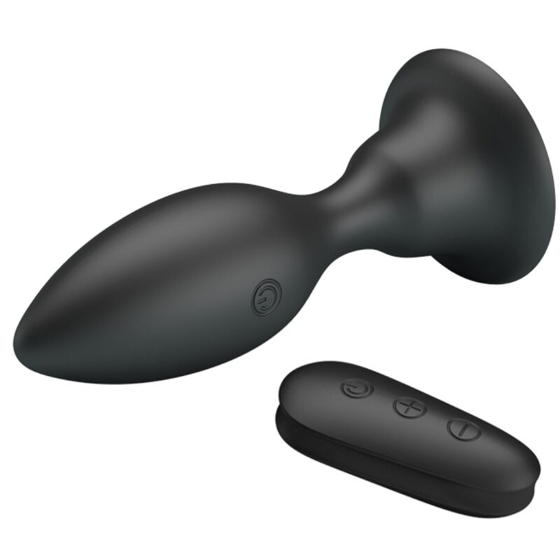 MR PLAY - Black Vibrating Anal Plug with Remote Control