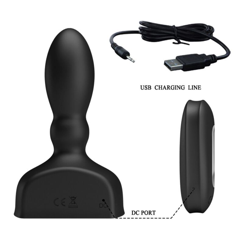 MR PLAY - BLACK INFLATABLE ANAL PLUG WITH REMOTE CONTROL