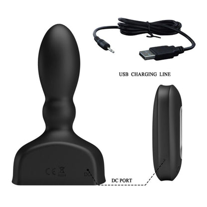 MR PLAY - BLACK INFLATABLE ANAL PLUG WITH REMOTE CONTROL