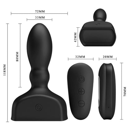 MR PLAY - BLACK INFLATABLE ANAL PLUG WITH REMOTE CONTROL