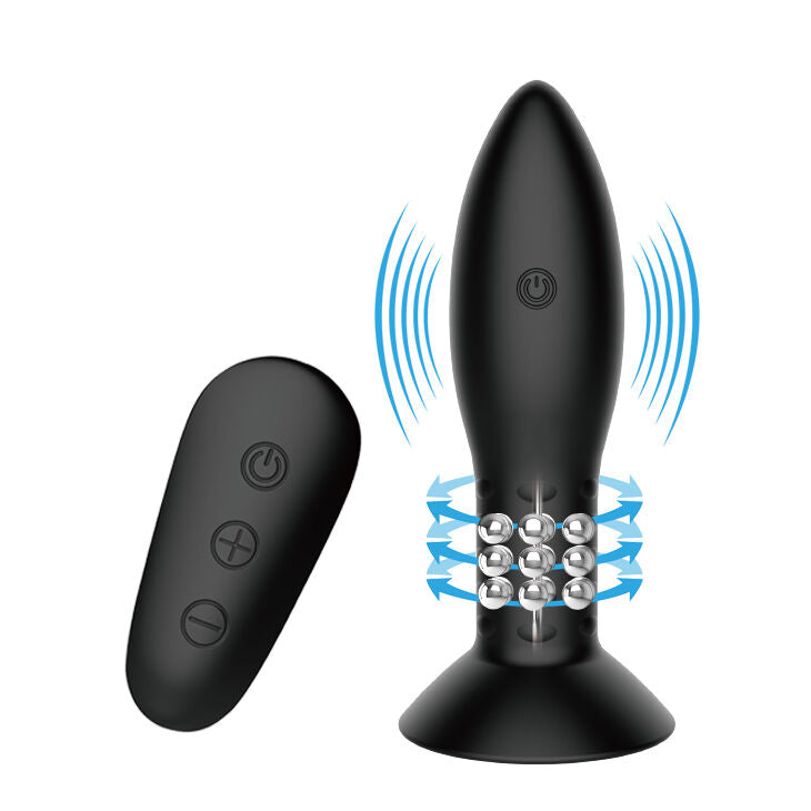 MR PLAY Plug con sfere rotanti Nero – Stimolatore telecomandato per sensazioni uniche
