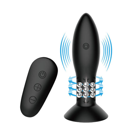 MR PLAY Plug con sfere rotanti Nero – Stimolatore telecomandato per sensazioni uniche