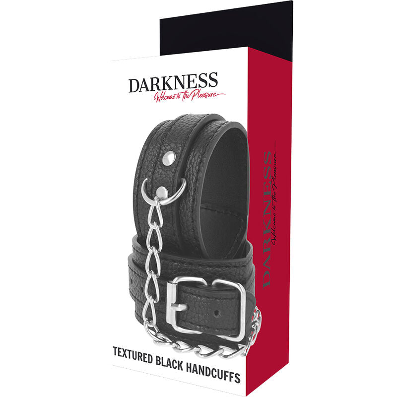 DARKNESS Esposas Leather Negro – Diseño Elegante Con Ajuste Personalizable