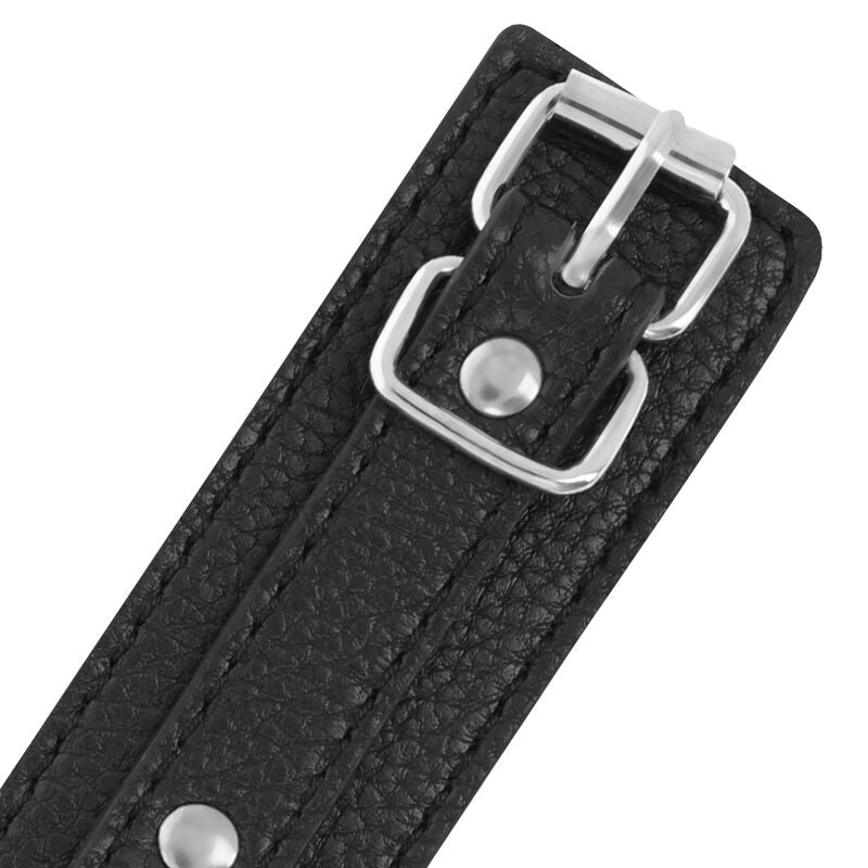 DARKNESS Esposas Leather Negro – Diseño Elegante Con Ajuste Personalizable