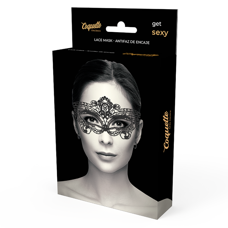 Maschera per gli occhi in pizzo nero fine COQUETTE: design elegante per creare mistero nei tuoi momenti di benessere