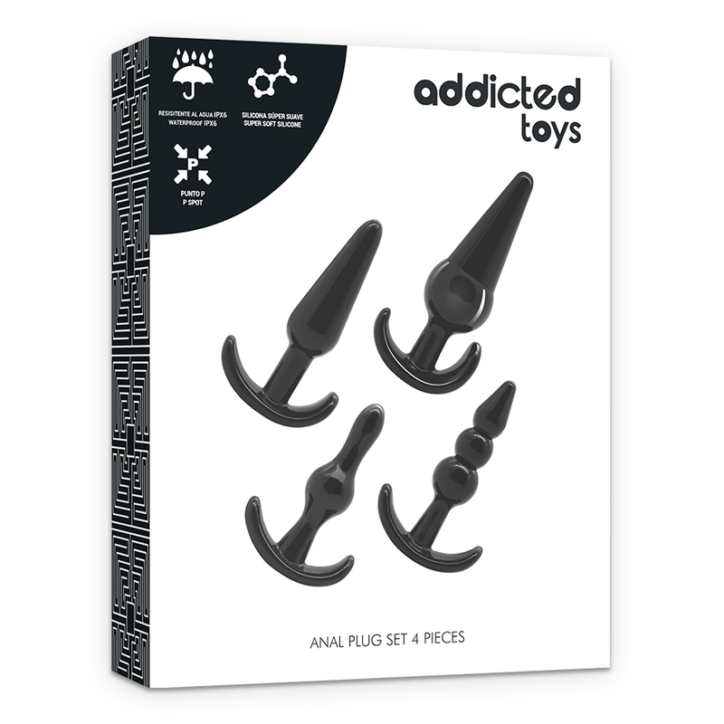ADDICTED TOYS Set di 4 Plug Anali – Design Esclusivo per Esplorare il Piacere con Sicurezza